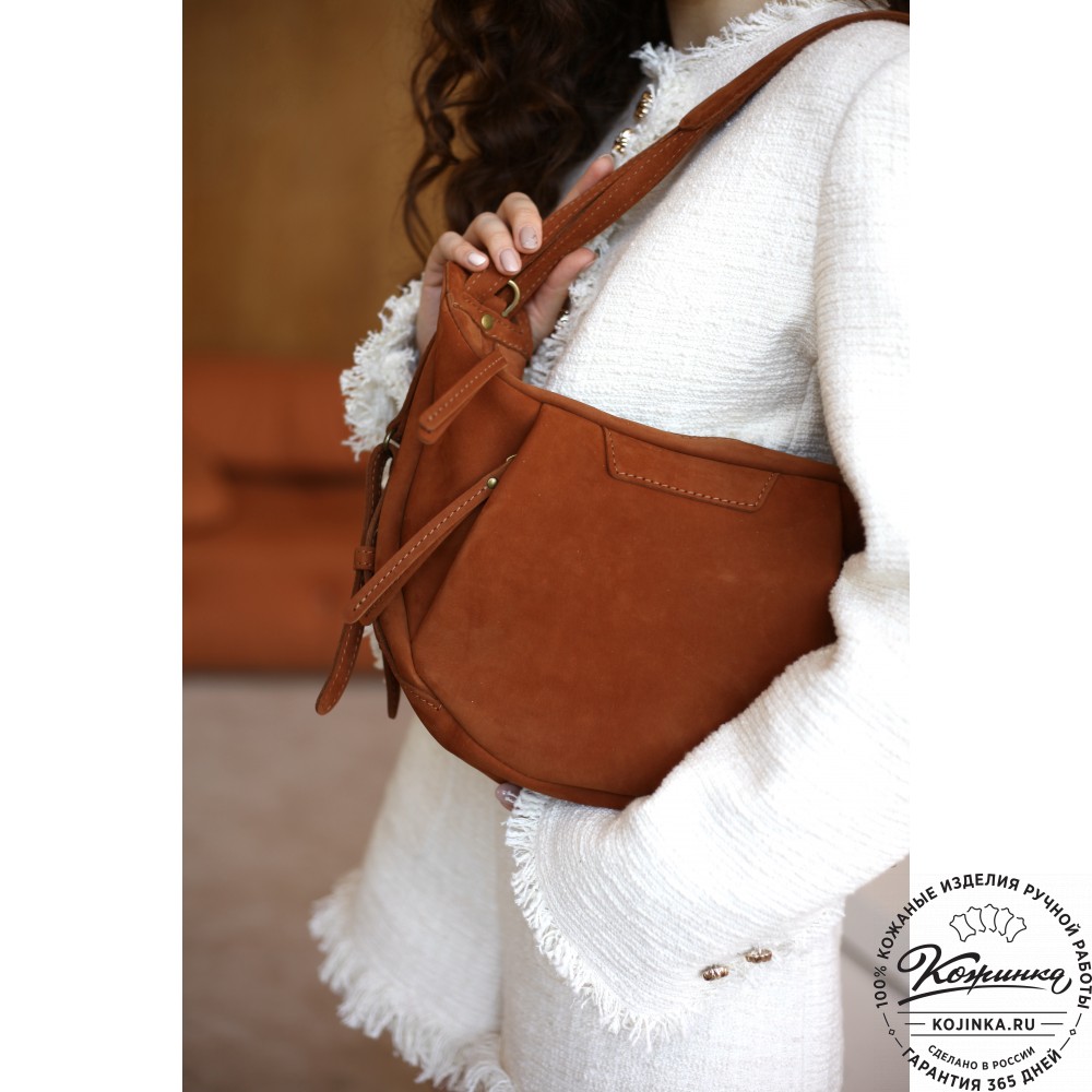 Женская кожаная сумка "Техас" (коричневый нубук)